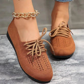 Breathable Lazy Mesh Lace-Up Flats for Women Fashion - Himpall